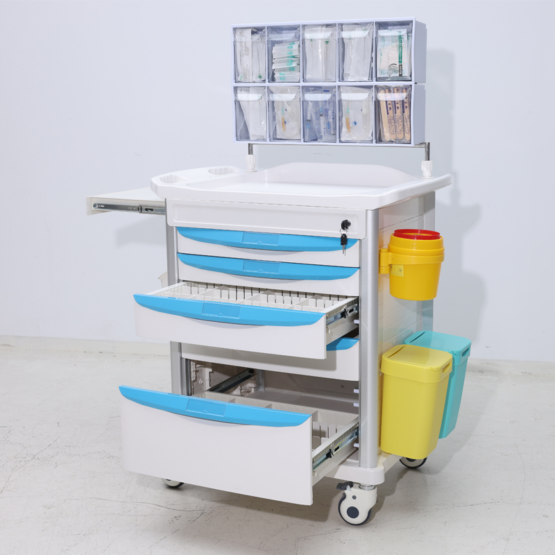 Hospital Clinic ABS Plastic Medical Emergency  Crash Cart Anesthesia Trolley